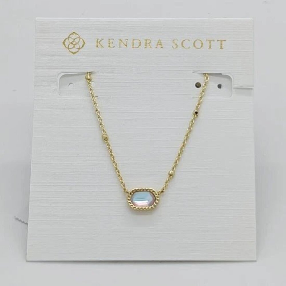 Kendra Scott Mini Elisa Gold Satellite Pendant Necklace in Dichroic Glass